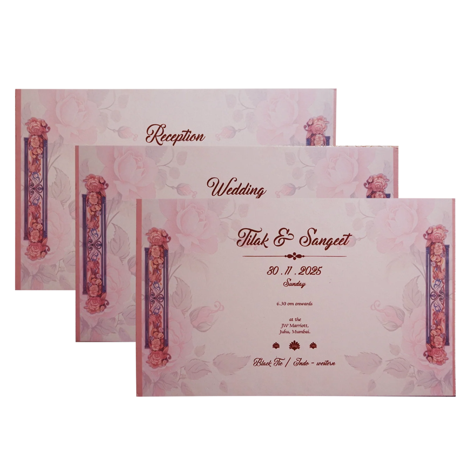 Peach Pink Premium Padded Invitation-KPR24370 - Image 5