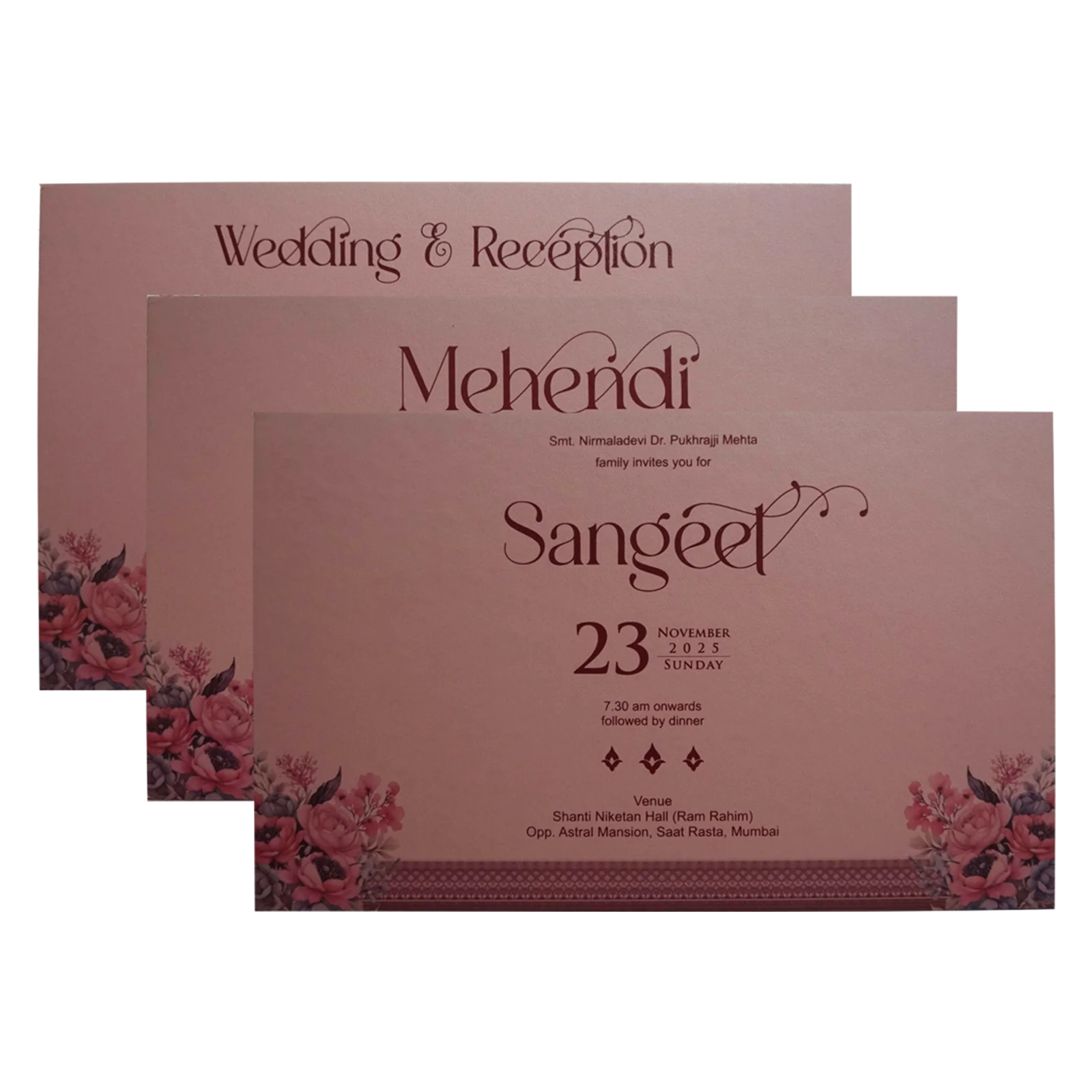 Peach Royal Premium Padded Invitation-KPR24360 - Image 5