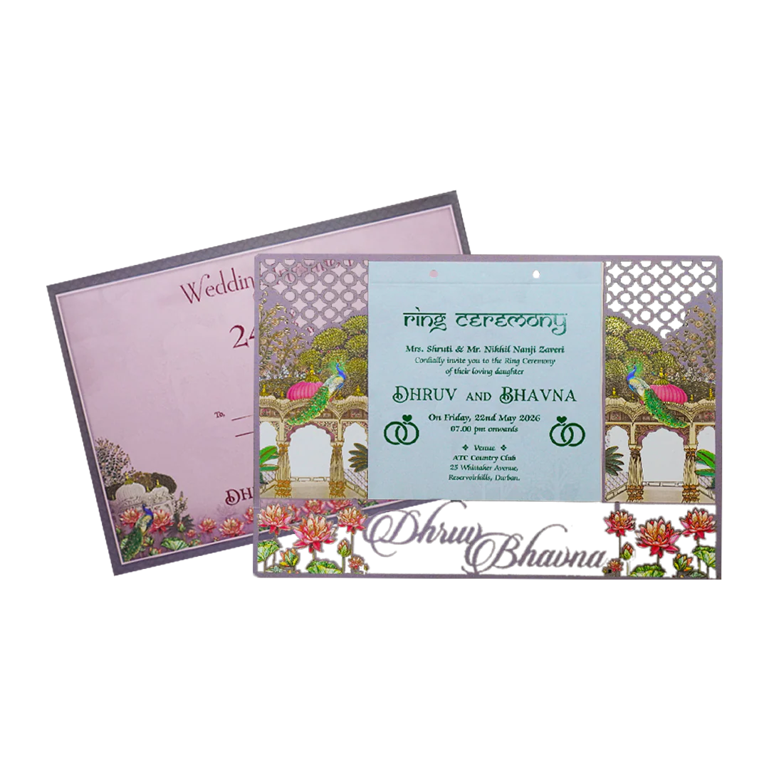 Peacock Laser Cut Ring Ceremony Card-KSH72970 - Image 2