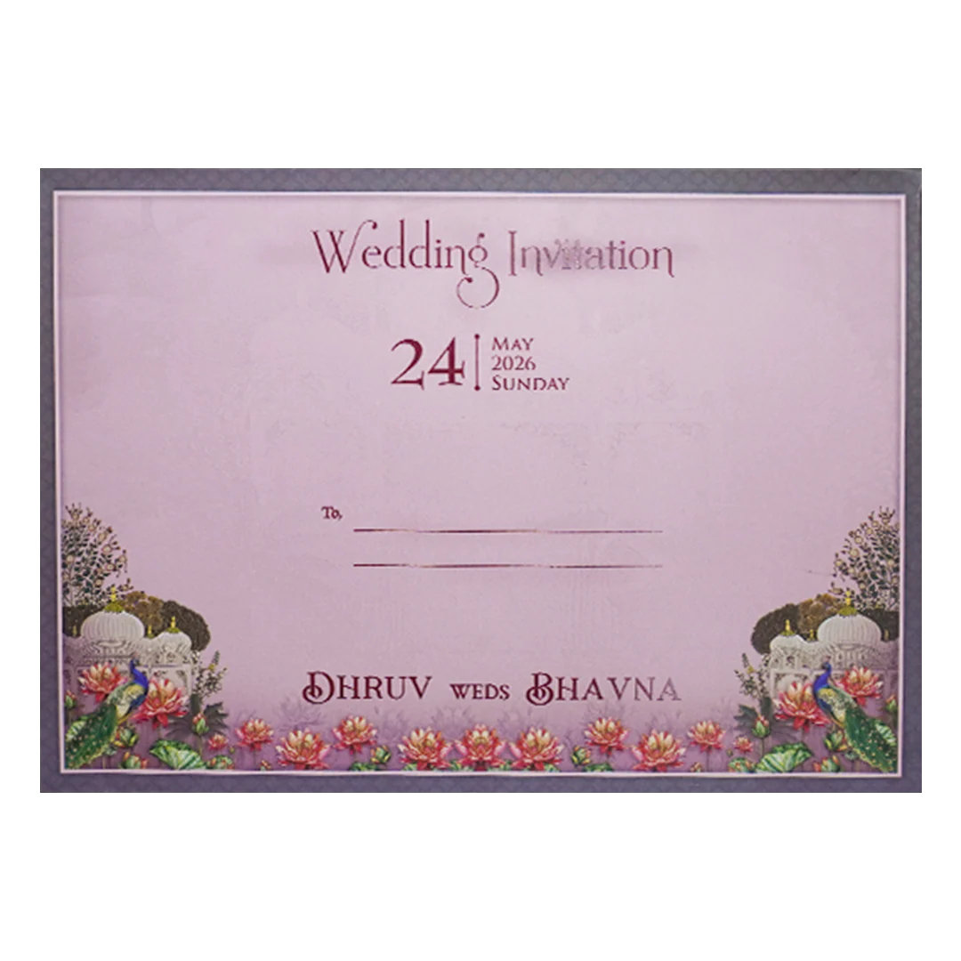 Peacock Laser Cut Ring Ceremony Card-KSH72970 - Image 4