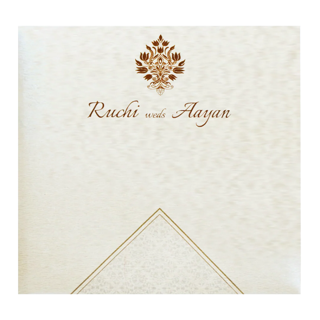 Pearl White Ganesha Wedding Card-KRC30142 - Image 4