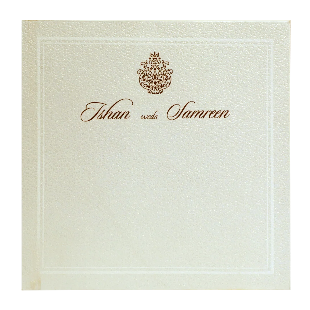 Pearl White Ganesha Wedding Card-KRC30421 - Image 4