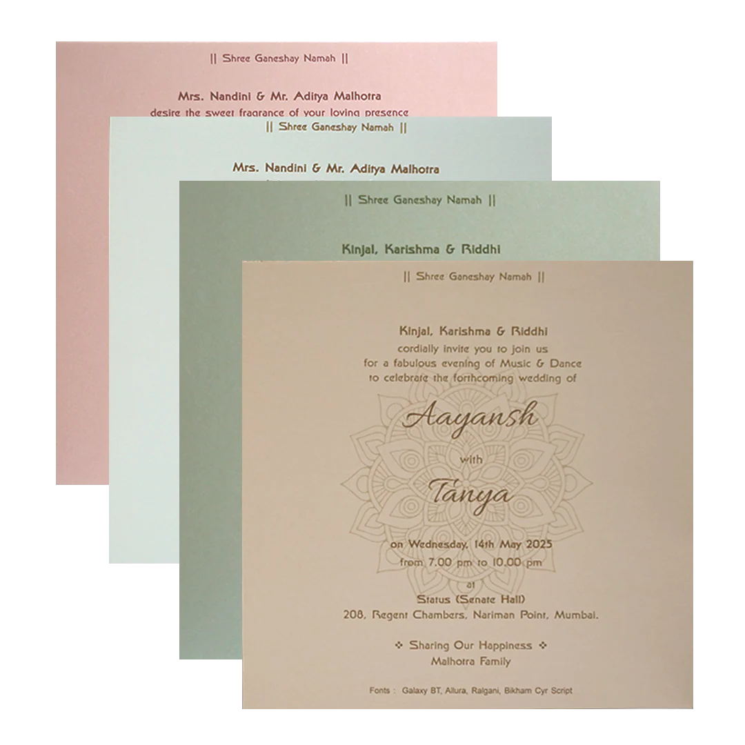 Pearl White Leaves Wedding Card-KRC30601 - Image 5