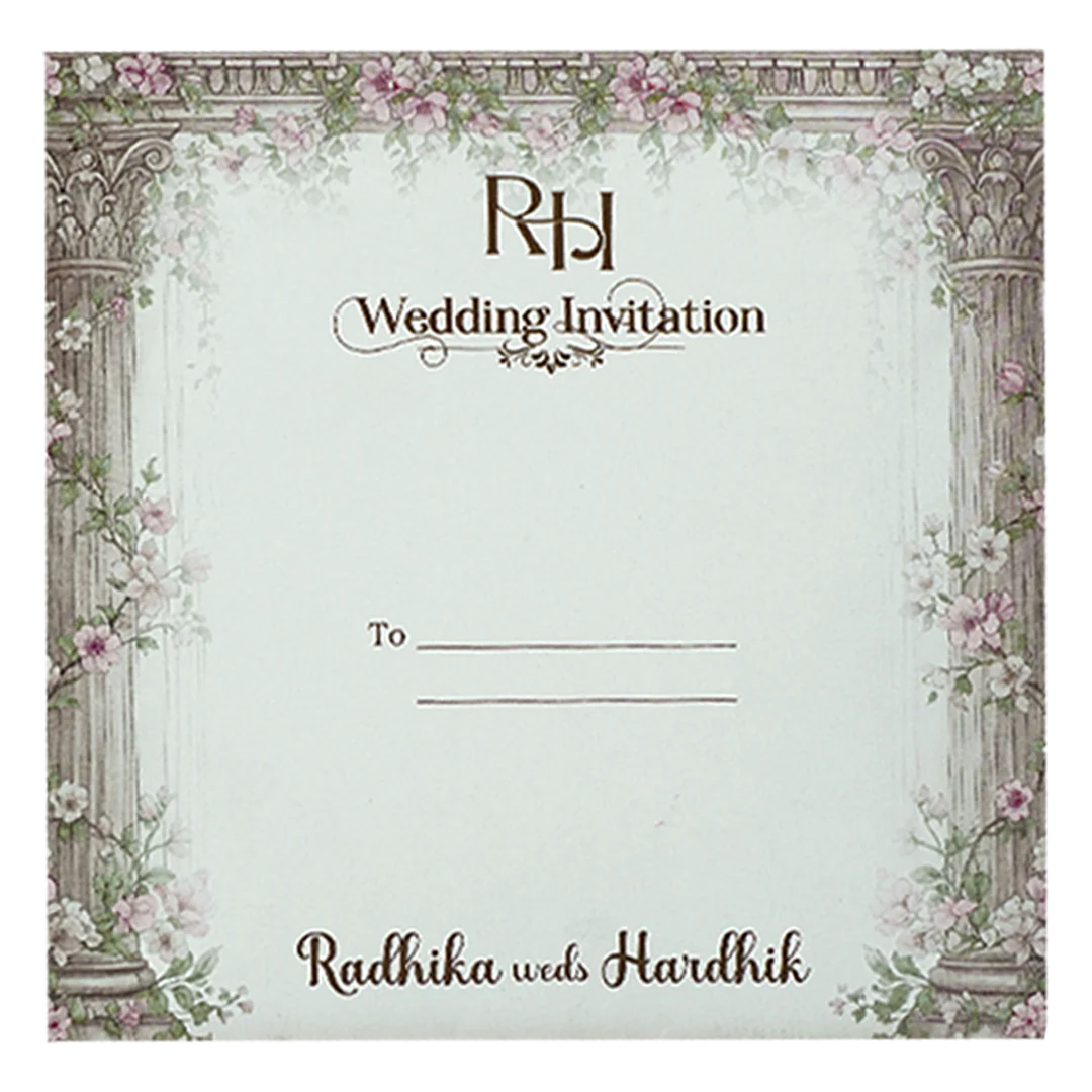 Pink Arch Floral Wedding Card-KSI65130 - Image 4