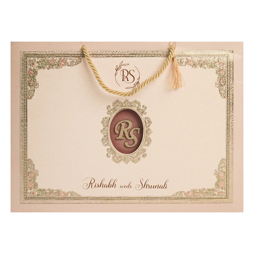 Pink Baroque Floral Wedding Invitation Box-KSI64390 - Image 4