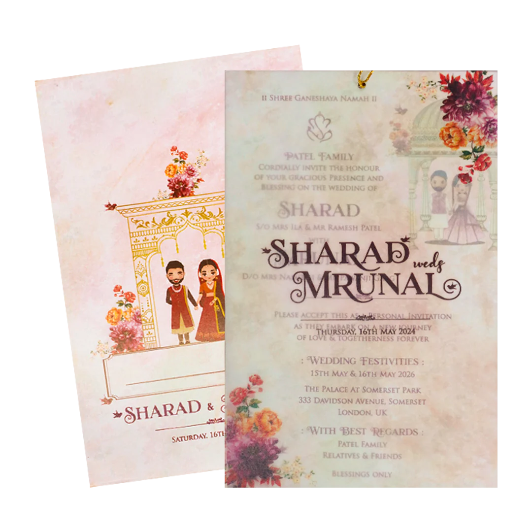 Pink Floral Arch Bridal Wedding Card-KSH71020 - Image 2