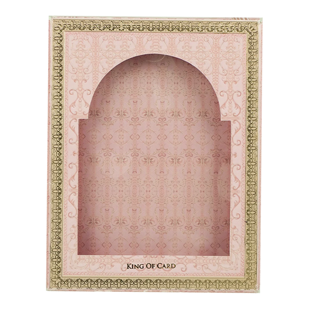 Pink Floral Bride Groom Laser-Cut Wedding Card-KNKUP047 - Image 4