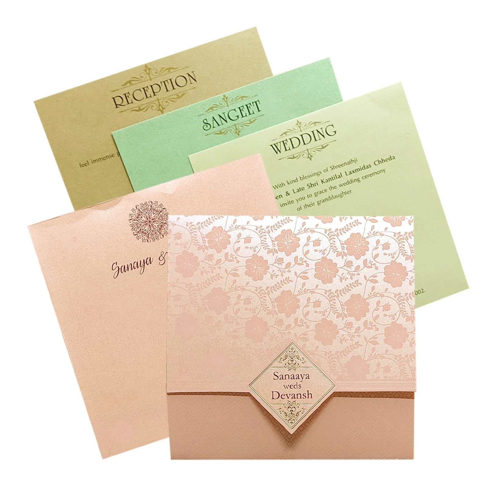 Pink Floral Invitation Card-KRC29721