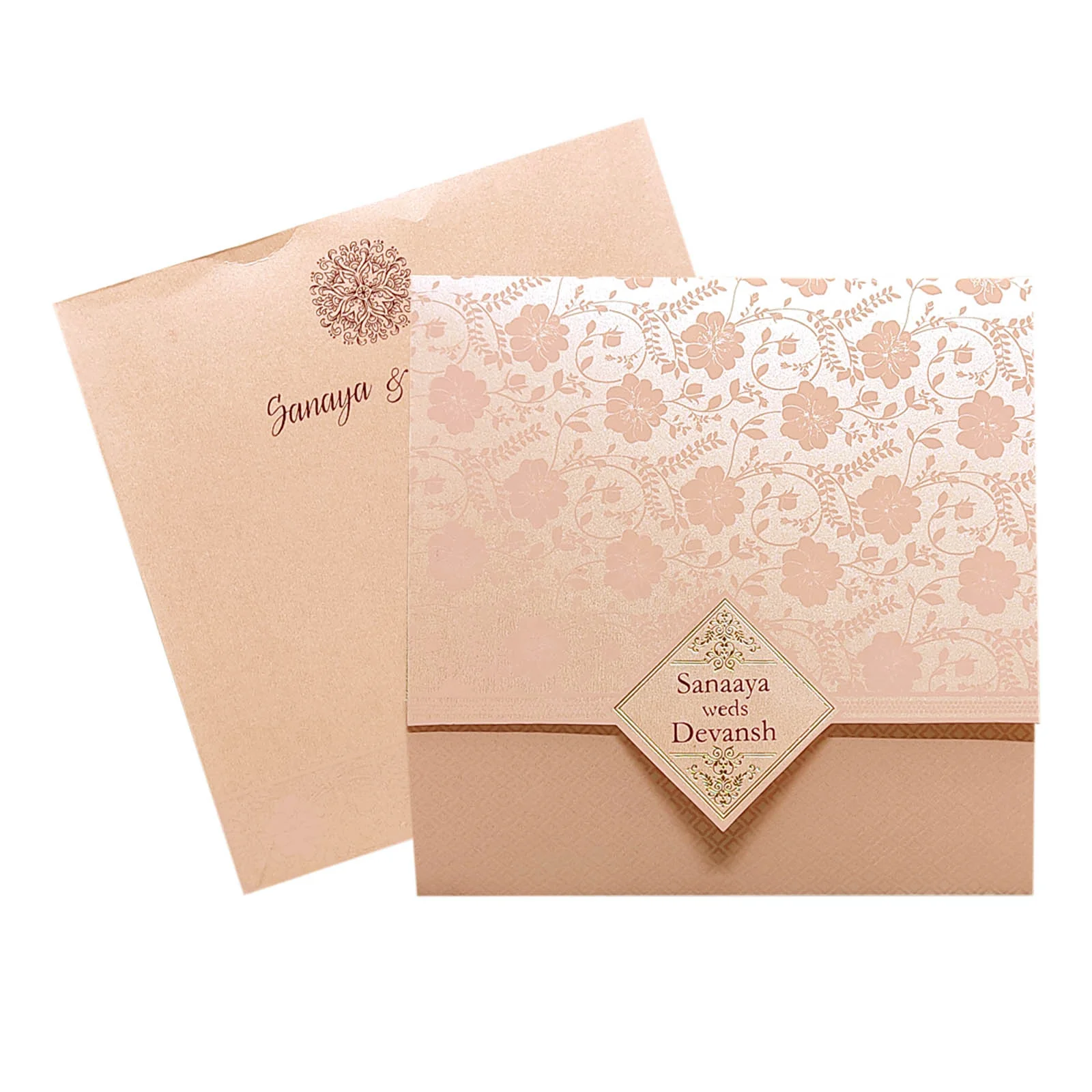 Pink Floral Invitation Card-KRC29721 - Image 2