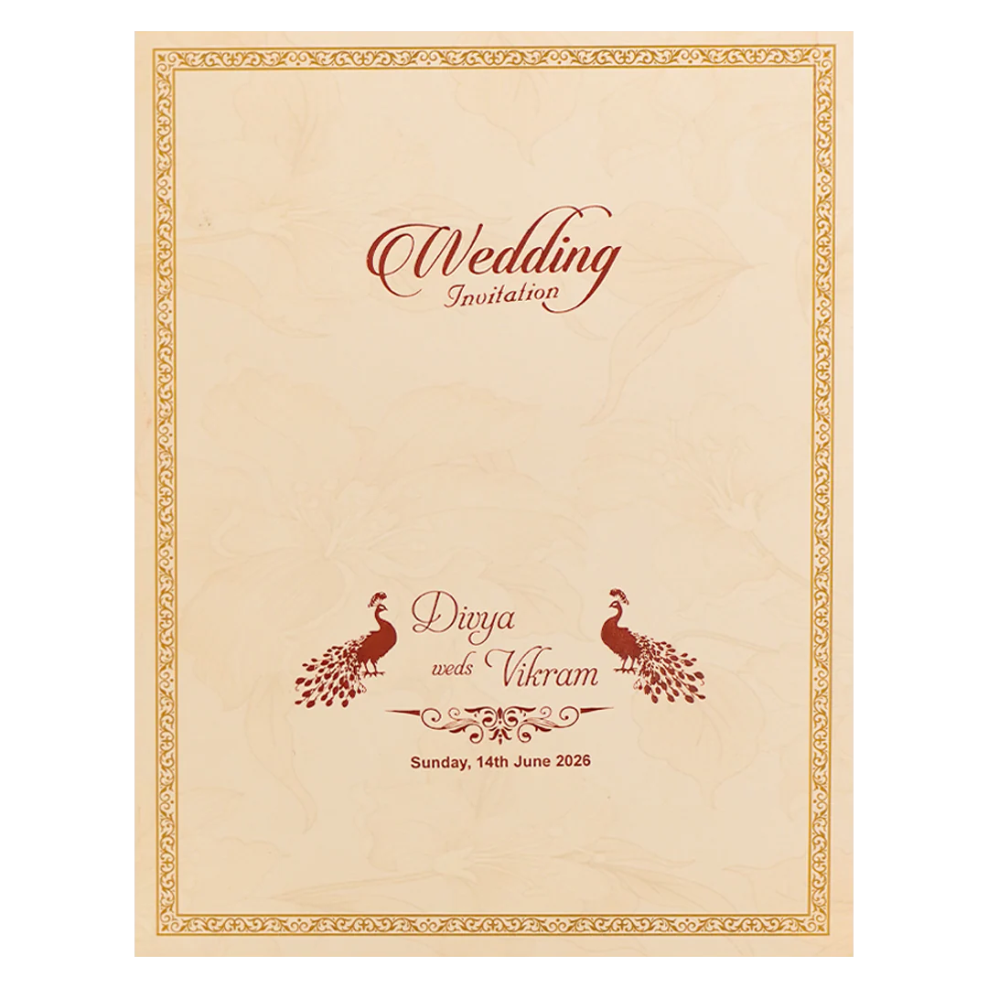 Pink Floral Padded Wedding Card-KNMO9313 - Image 4