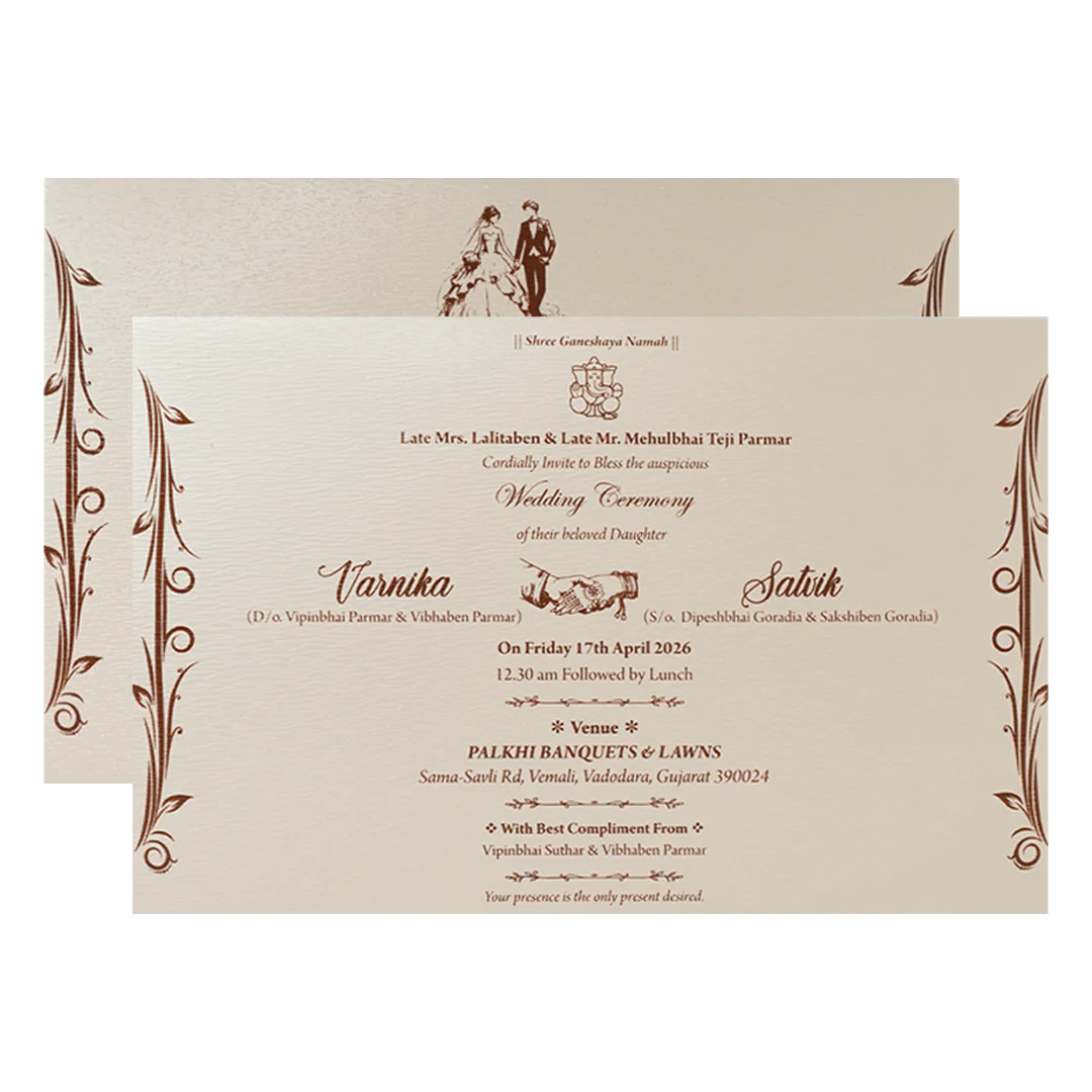 Pink Floral Padded Wedding Card-KSSC2370 - Image 5