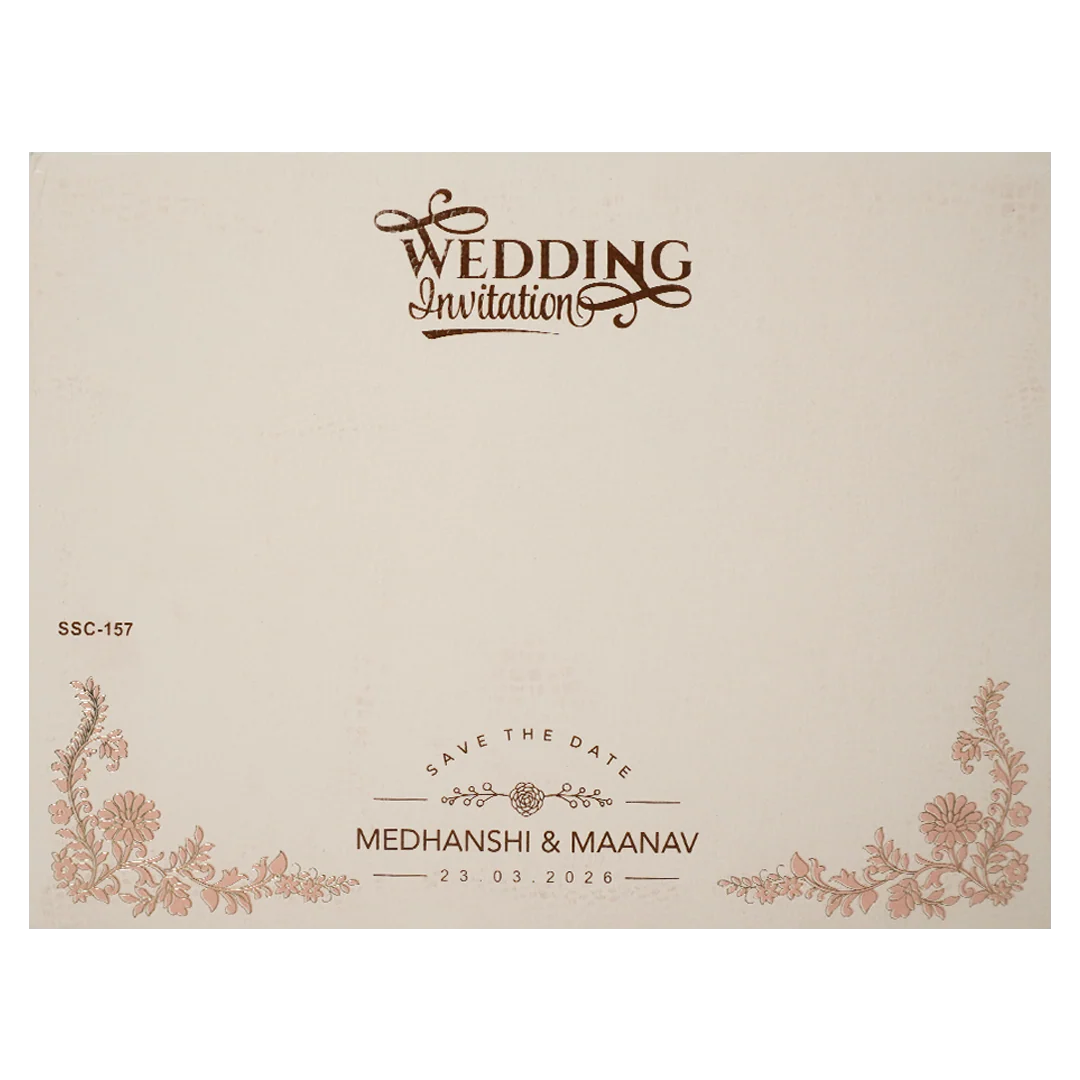 Pink Floral Padded Wedding Card-KSSC1570 - Image 4