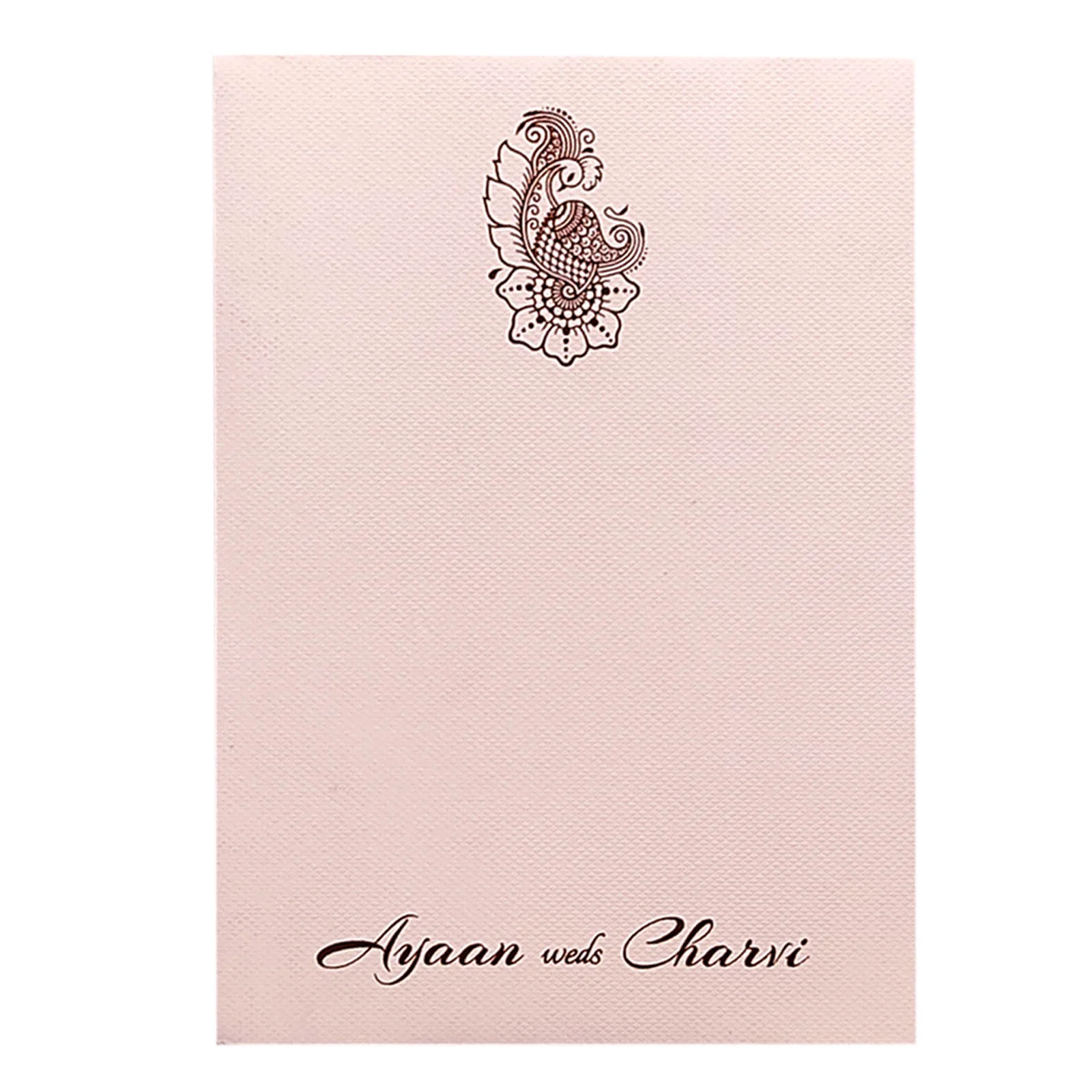 Pink floral single sheet invitation card-KRCS6082 - Image 3