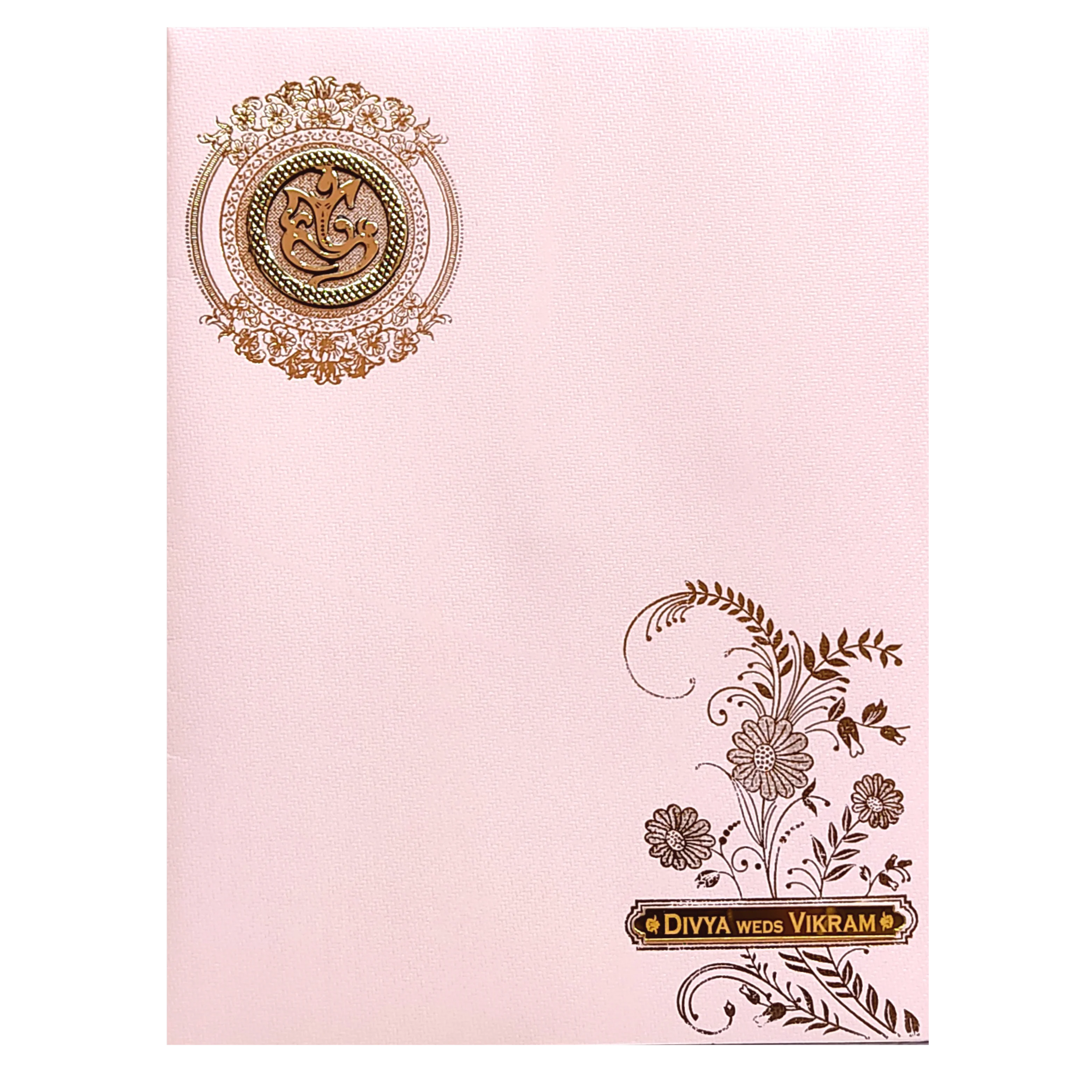 Pink Floral Single Sheet Marriage Card-KNPT5027 - Image 3