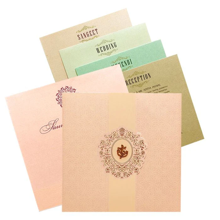 Pink Ganesha Invitation Card-KRC29051