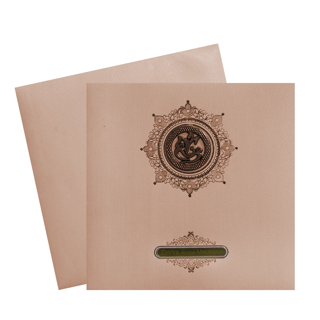 Pink Ganesha Nameplate Invitation Card-KNK839MP - Image 2
