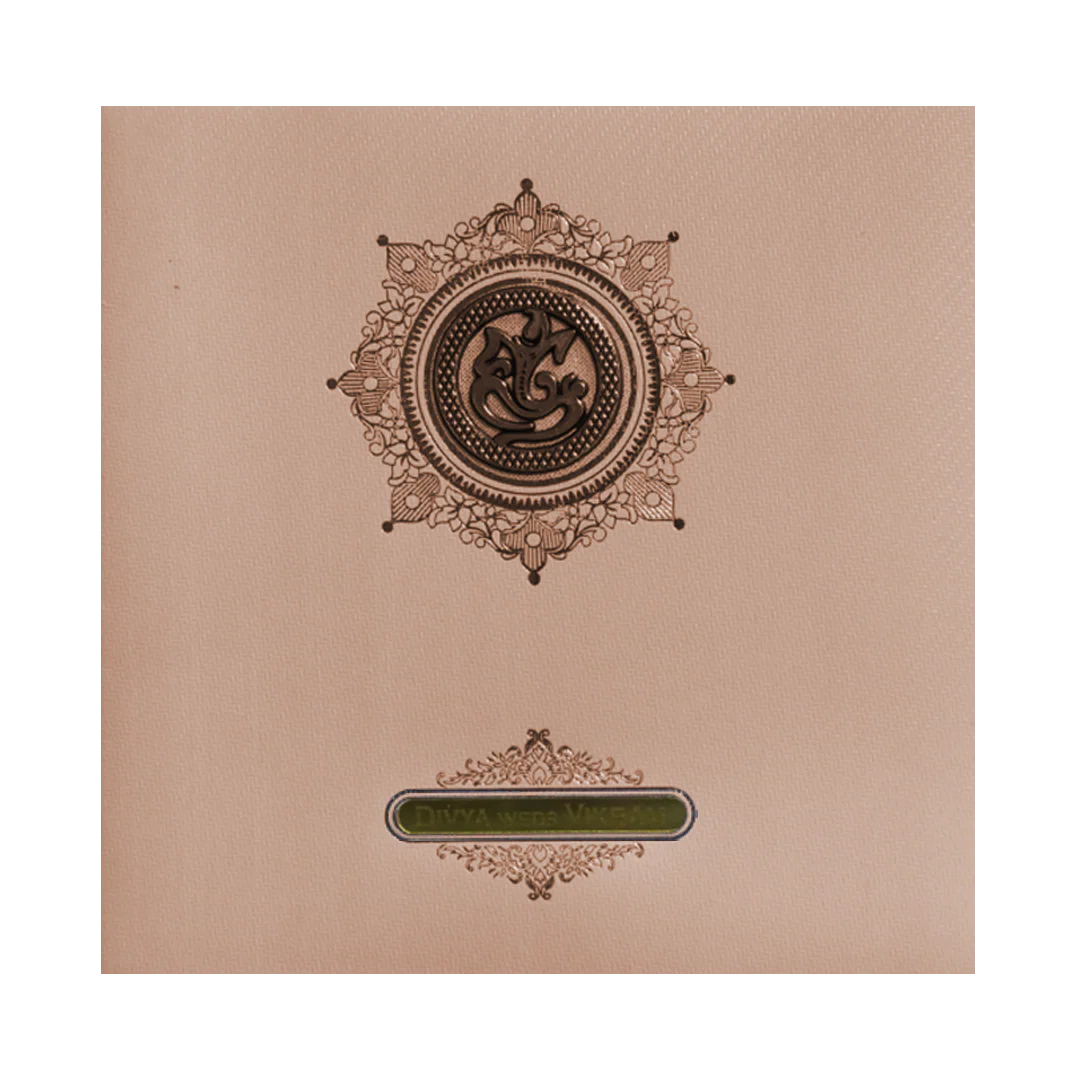 Pink Ganesha Nameplate Invitation Card-KNK839MP - Image 3