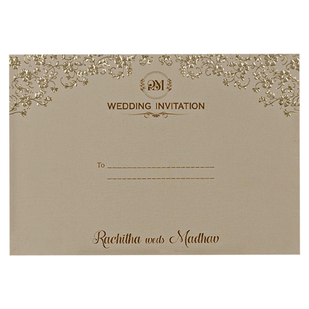 Pink Gold Floral Embossed Wedding Card-KSI64670 - Image 4