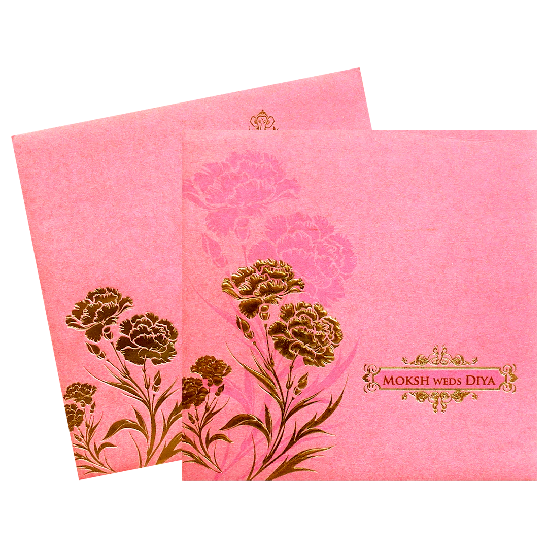 Pink Gold Floral Wedding Card-KPR06130 - Image 2