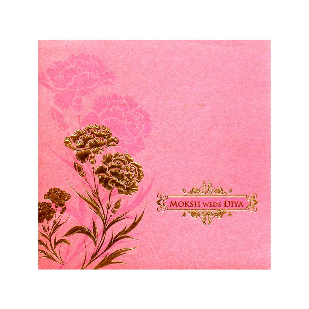 Pink Gold Floral Wedding Card-KPR06130 - Image 3