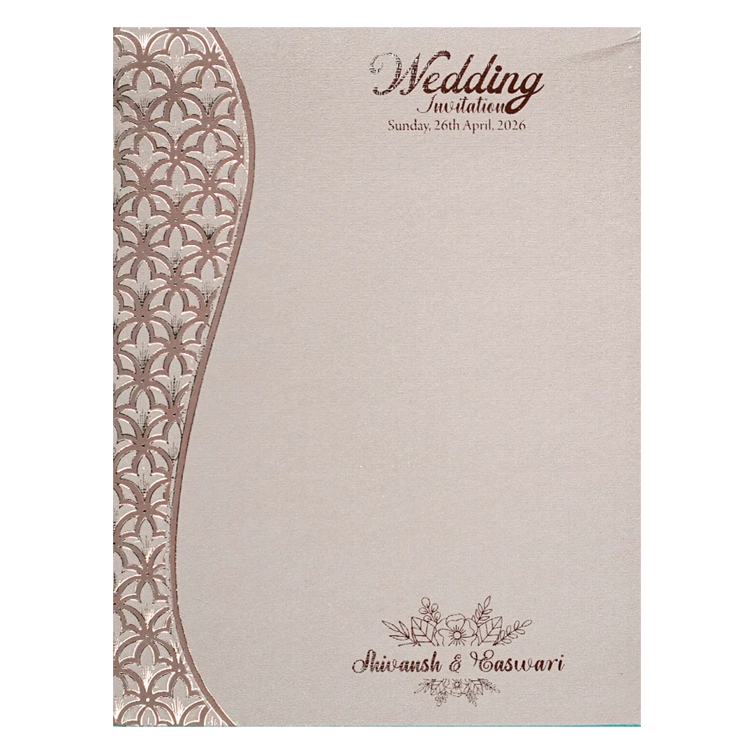 Pink Gold Geometric Padded Wedding Card-KSSC2190 - Image 4