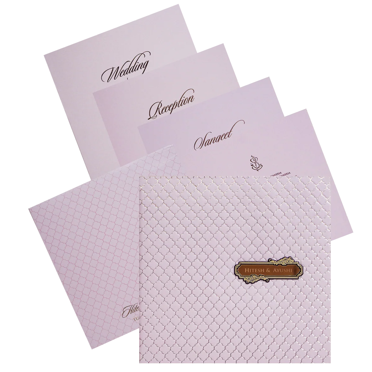 Pink Pattern Design Wedding Card-KPR23260