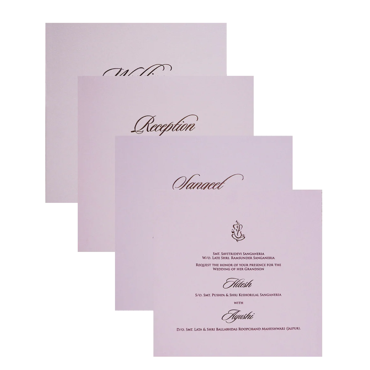 Pink Pattern Design Wedding Card-KPR23260 - Image 5