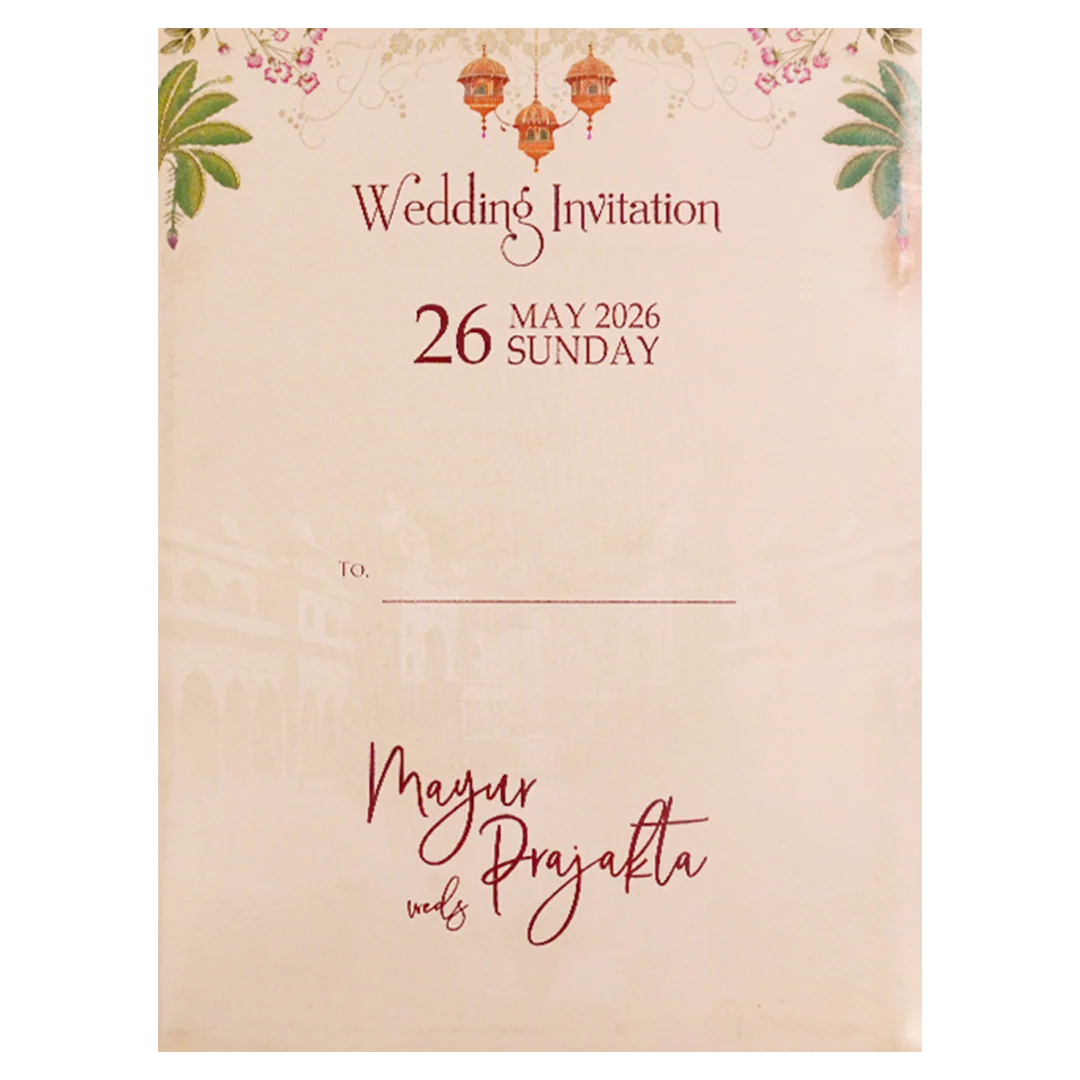 Pink Peacock Garden Wedding Card-KSH73060 - Image 4