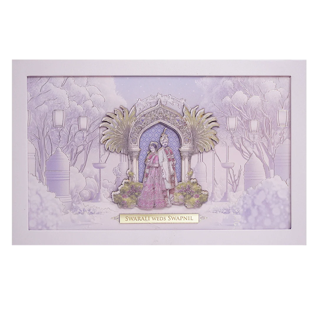 Pink Pop-up Padded Wedding Card Design-KPR23730 - Image 3