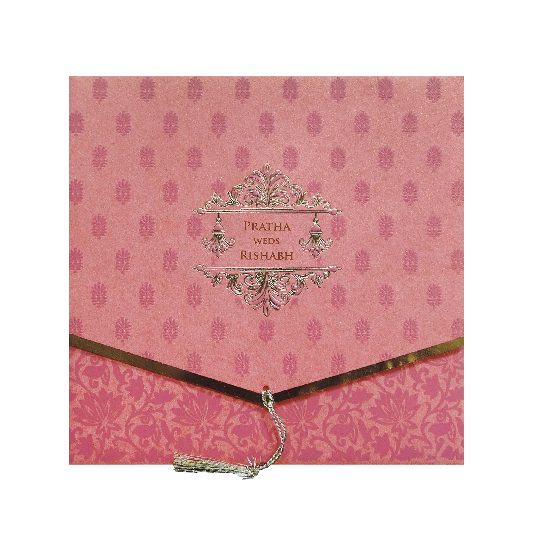 Pink Royal Tassel Wedding Invitation Card-KPR06170 - Image 3