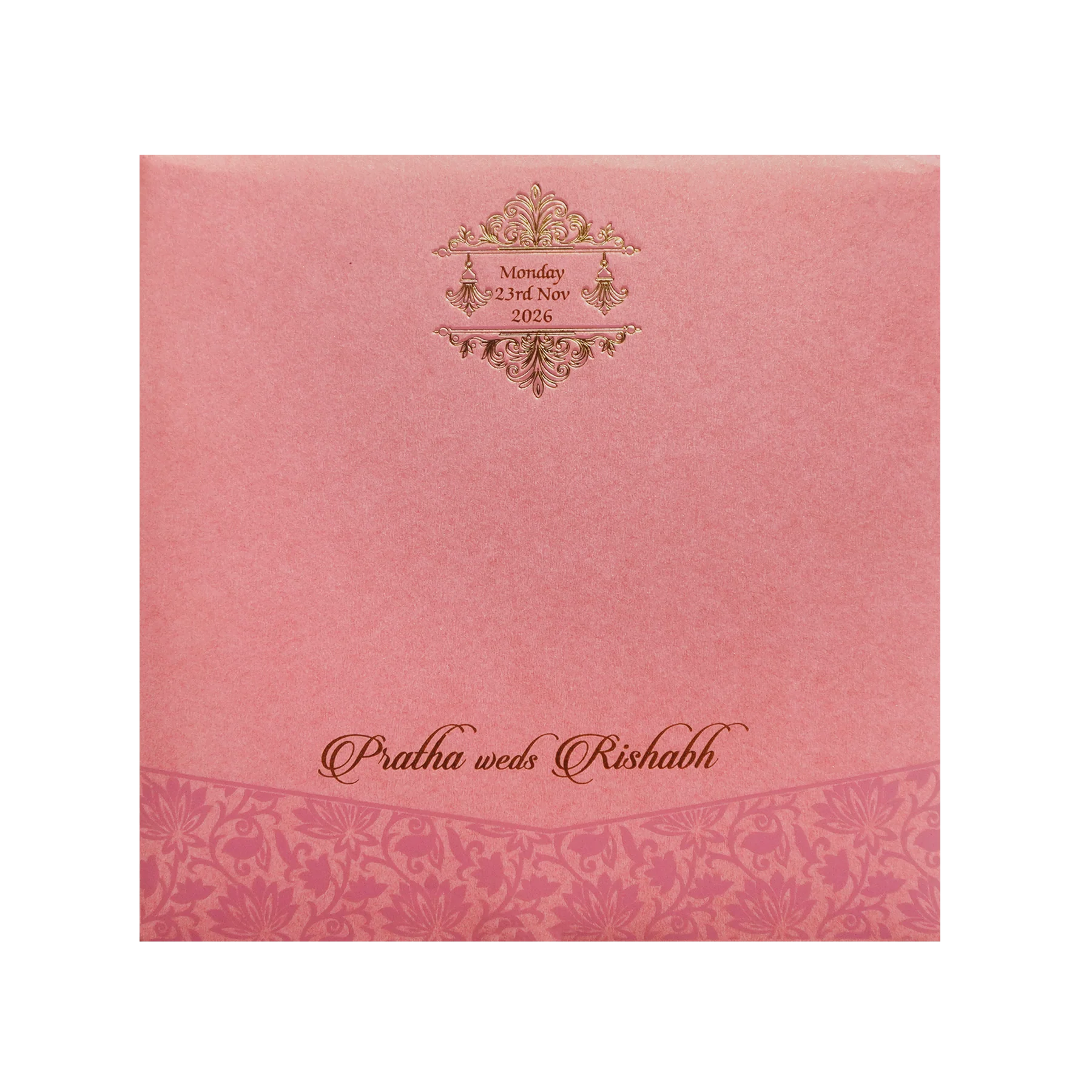 Pink Royal Tassel Wedding Invitation Card-KPR06170 - Image 4
