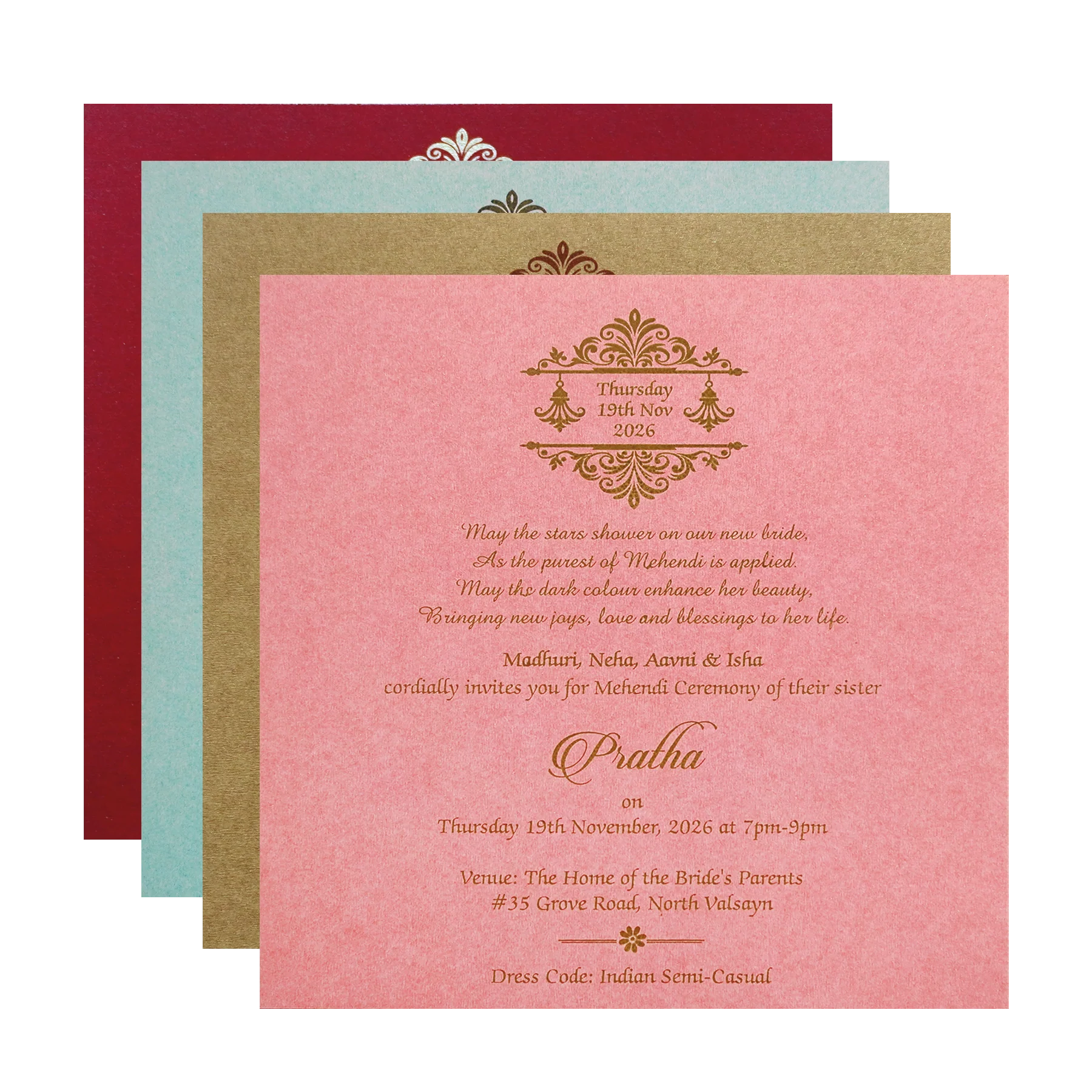 Pink Royal Tassel Wedding Invitation Card-KPR06170 - Image 5