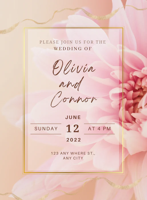 Pink Elegant Christian Wedding Invitation-AACWI036 - Image 2