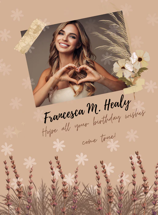 Pink Floral Birthday cards for her-AABCS012 - Image 2