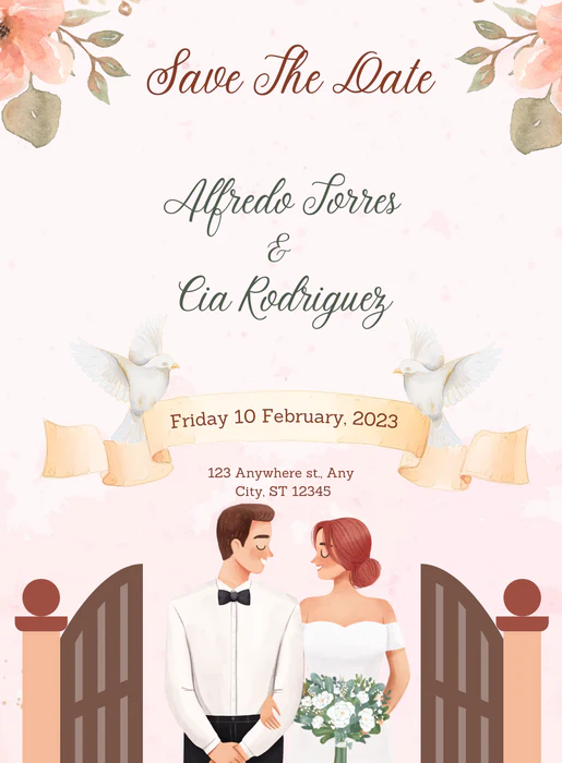 Pink Gate Christian Wedding Invitation-AACWI032 - Image 2