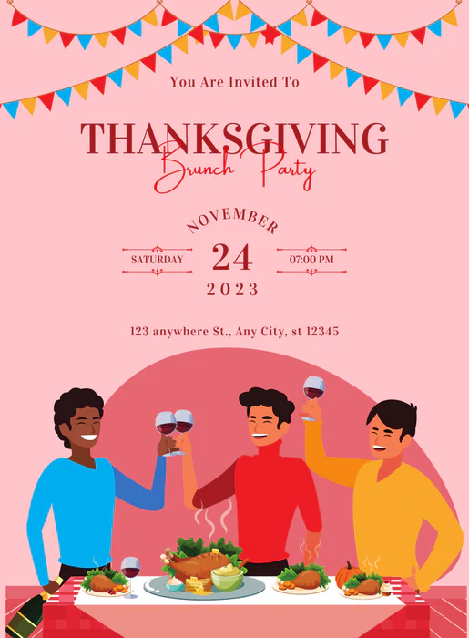 Pink Gathering Friends Booze Night Invitation-AAFBN001 - Image 2