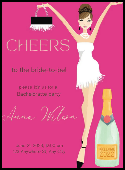 Pink Love Bachelorrette Party Invitation-AABCP016 - Image 2