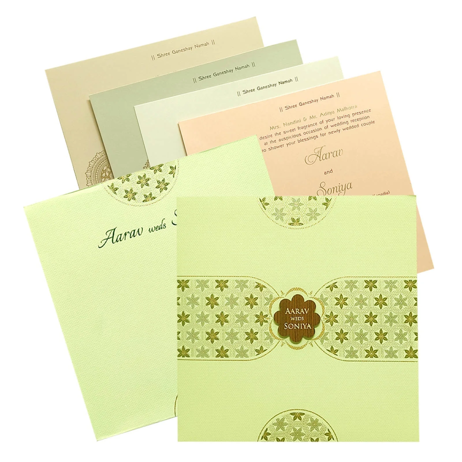 Pista Green Design Nameplate Invitation Card-KRC29332