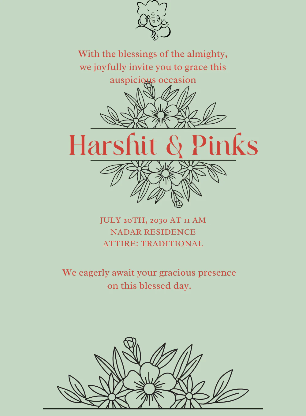 Pista Green South Indian Wedding Invitation-AASIW013