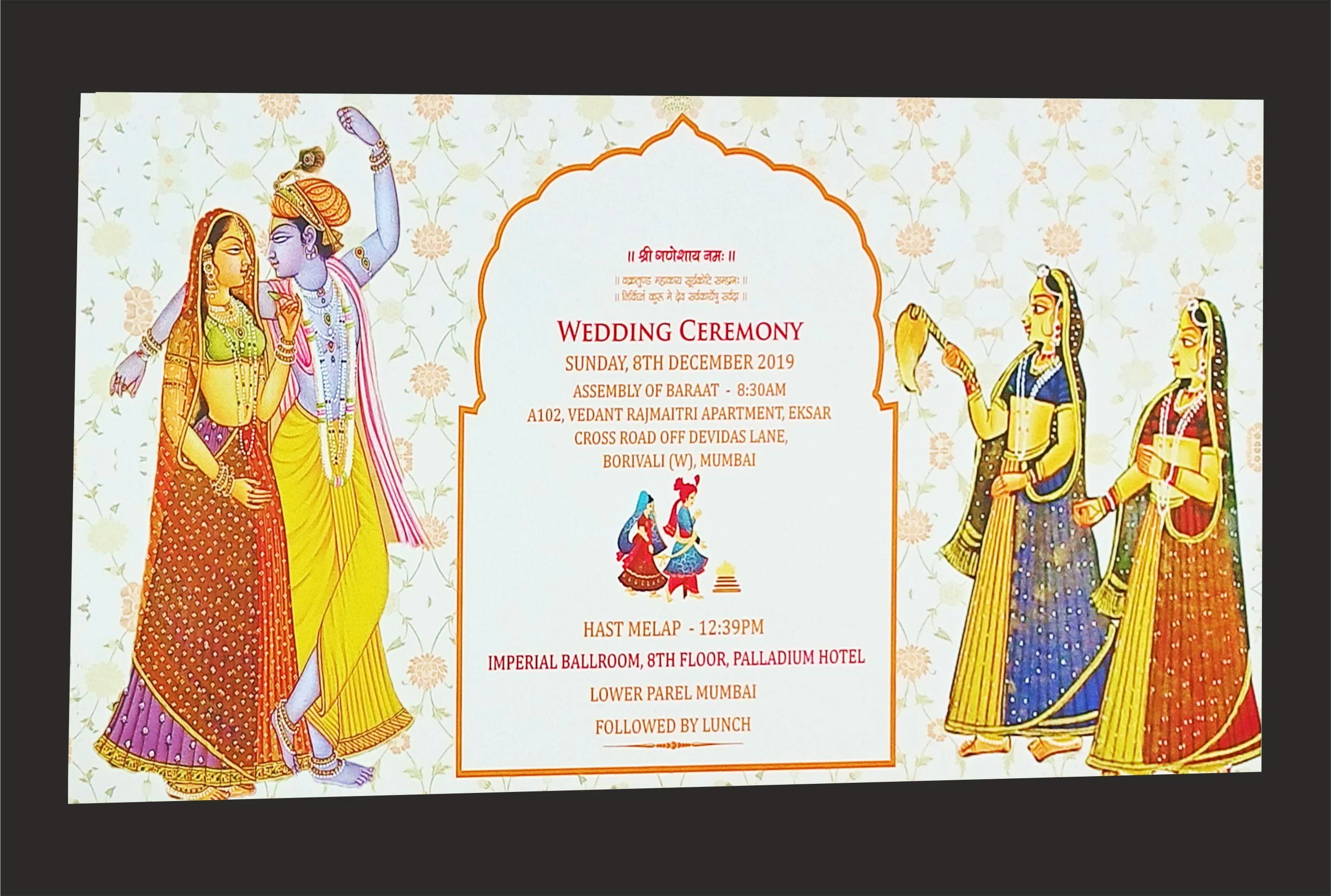 White Ultra Premium Floral Box Wedding Invitation Card-KNKUP004 - Image 5