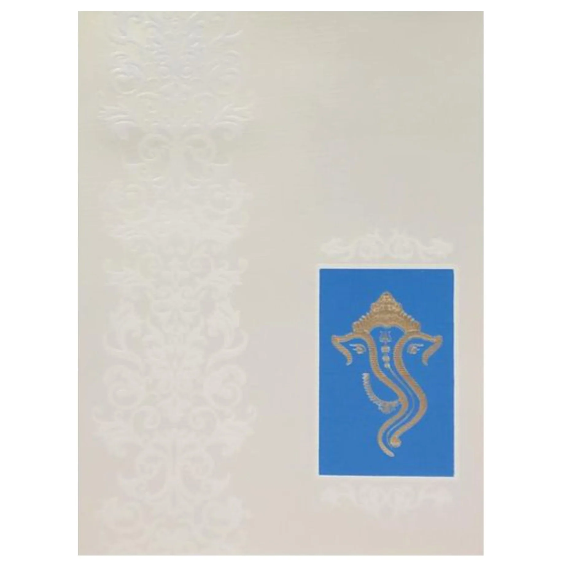 Pristine White Shading With Ganesha Theme Box Type Wedding Invitation Card - KNK1187 - Image 3