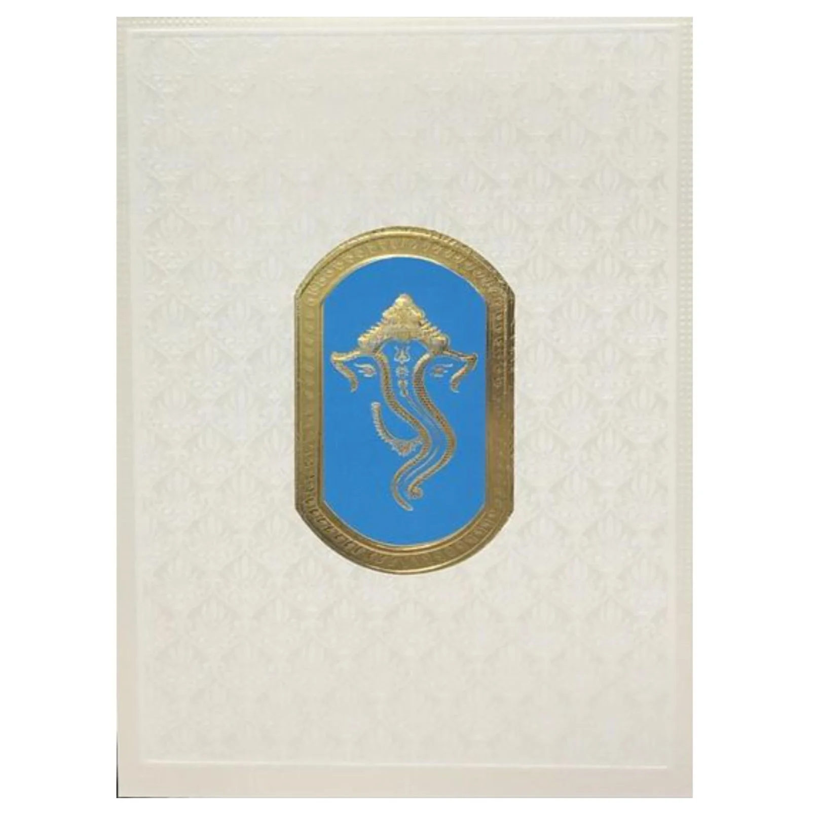 Pristine White Shading With Gold Foiling Ganesha Wedding Card - KNK4083 - Image 3
