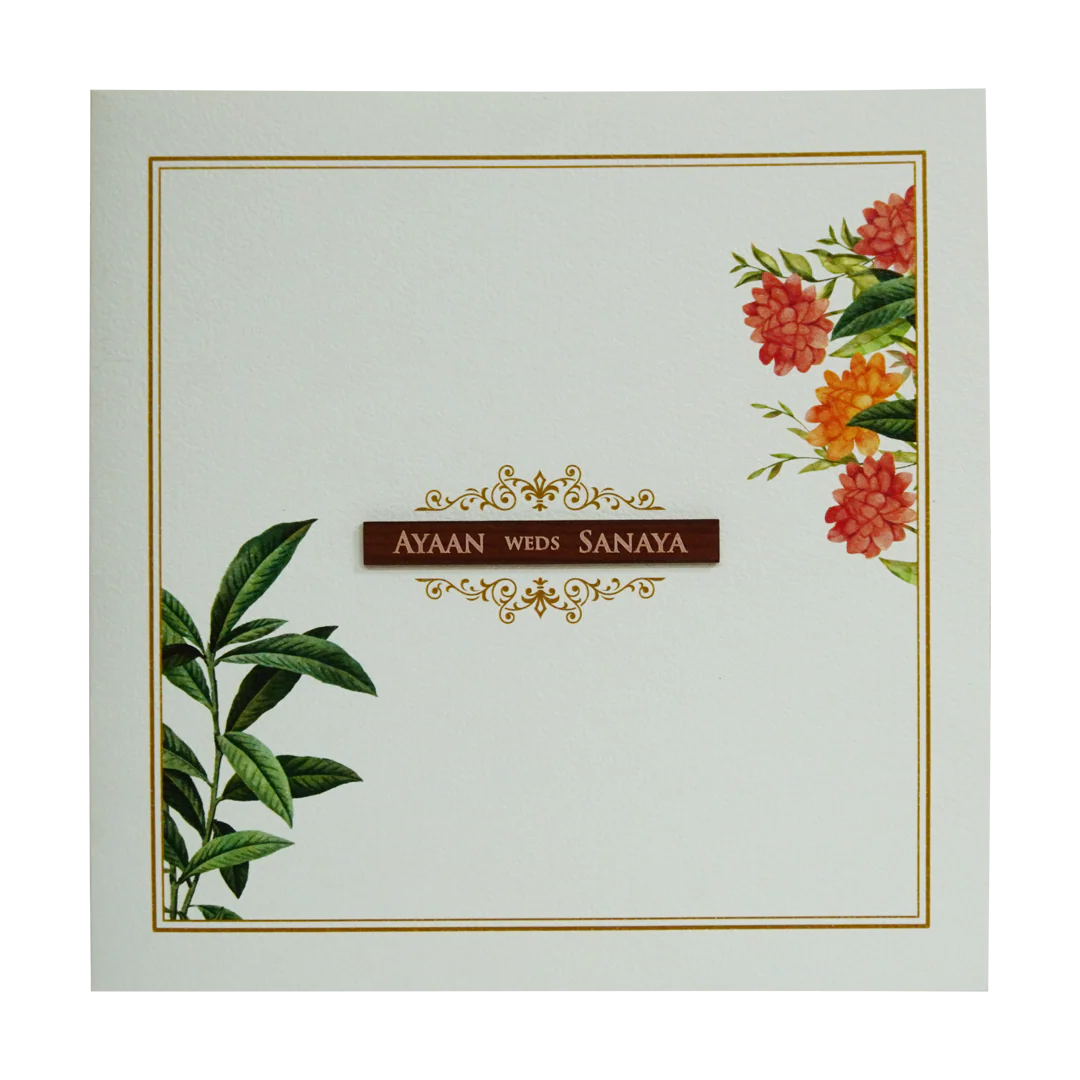 Pure White Floral Wedding Card-KRC30780 - Image 3
