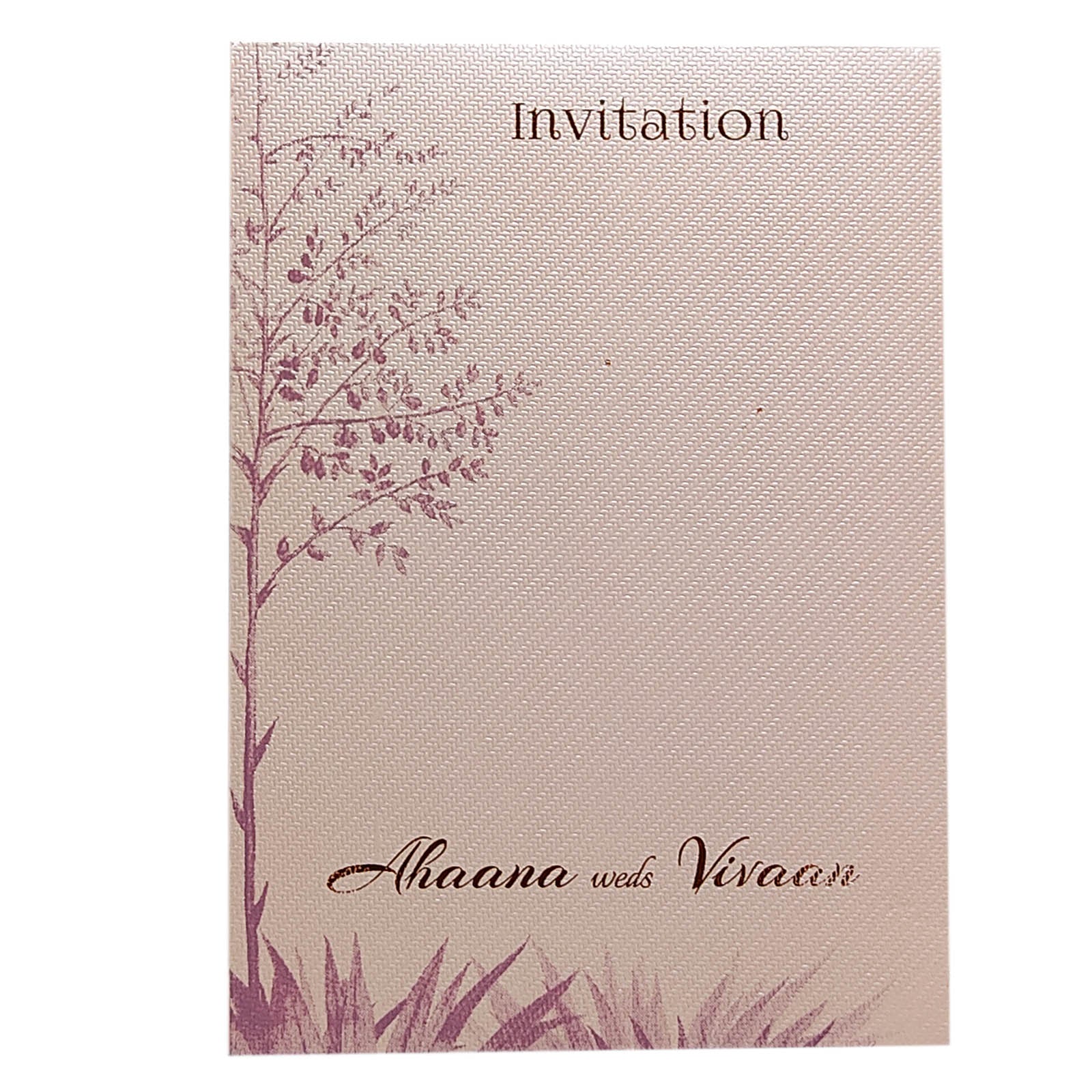 Purple Tree Single Sheet Invitation Card-KRCS6102 - Image 3