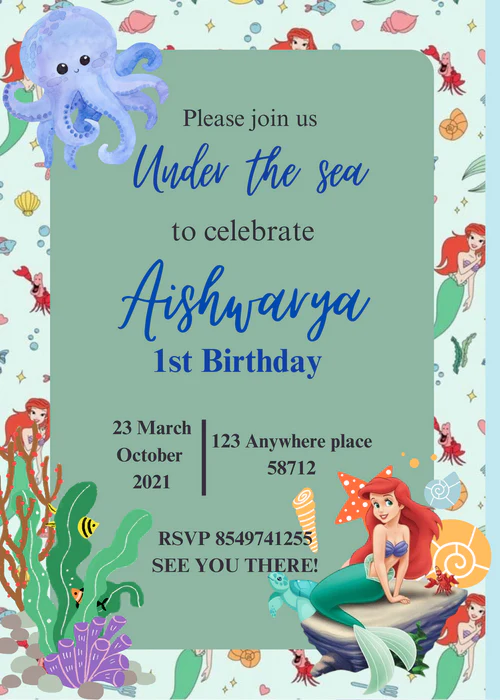 Purple Space Kids birthday Invitation-AAKBI017 - Image 2