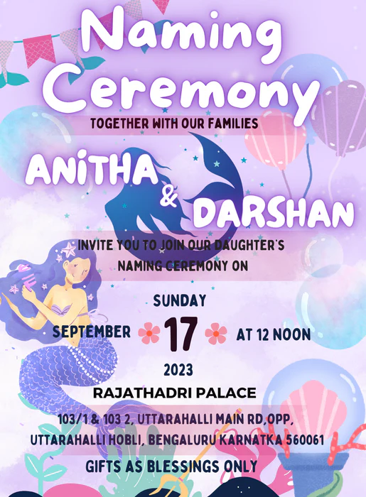 Purple Splash Mermaid Invitation-AAMER004 - Image 2