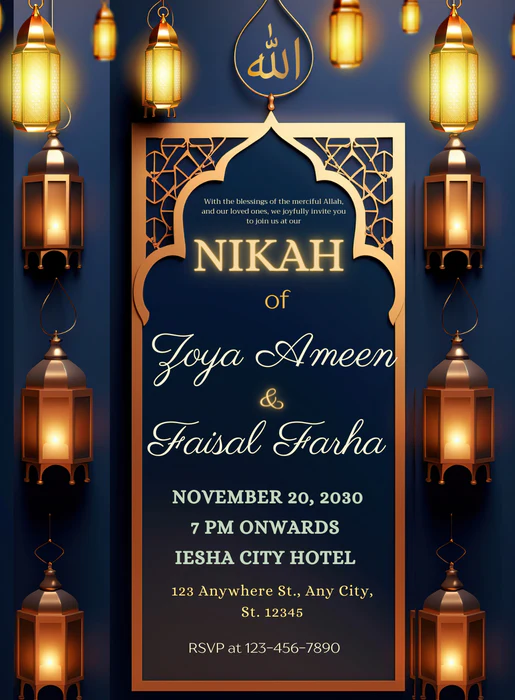 Radiant Ruby Muslim Wedding Invitation-AAMWI040 - Image 2