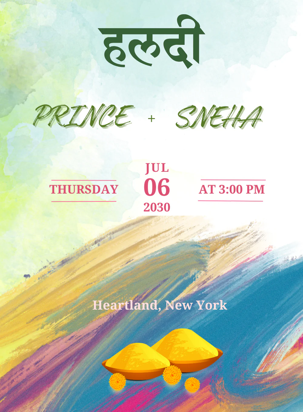 Rainbow Colors Haldi Cremony Invitation-AAHCI028 - Image 2