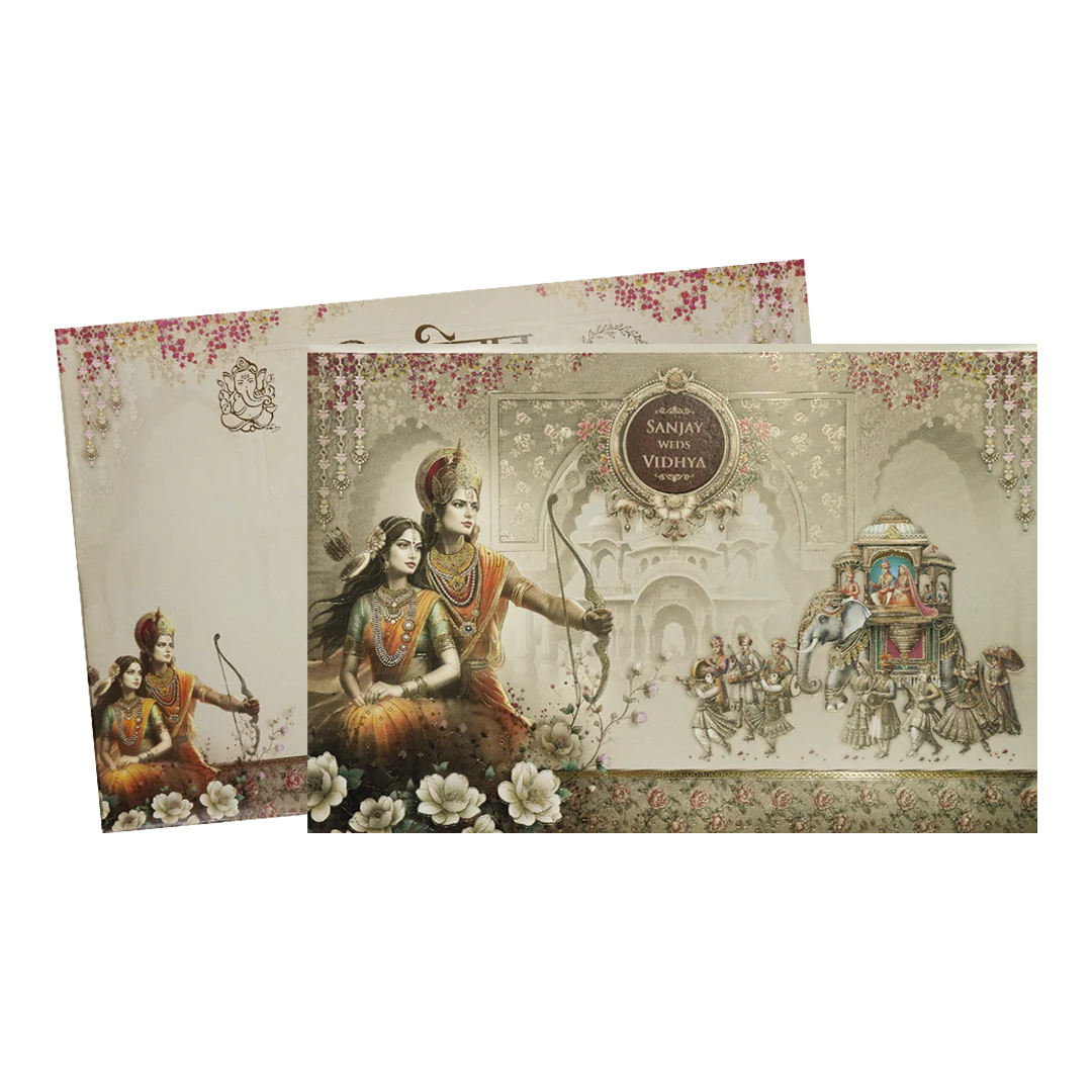 Ram Sita Procession Wedding Card-KSH73110 - Image 2