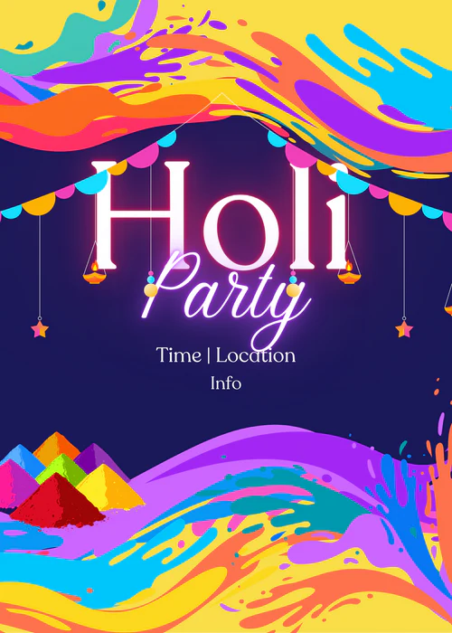 Rangeela Design Holi Party Invitation-AAHPI003 - Image 2